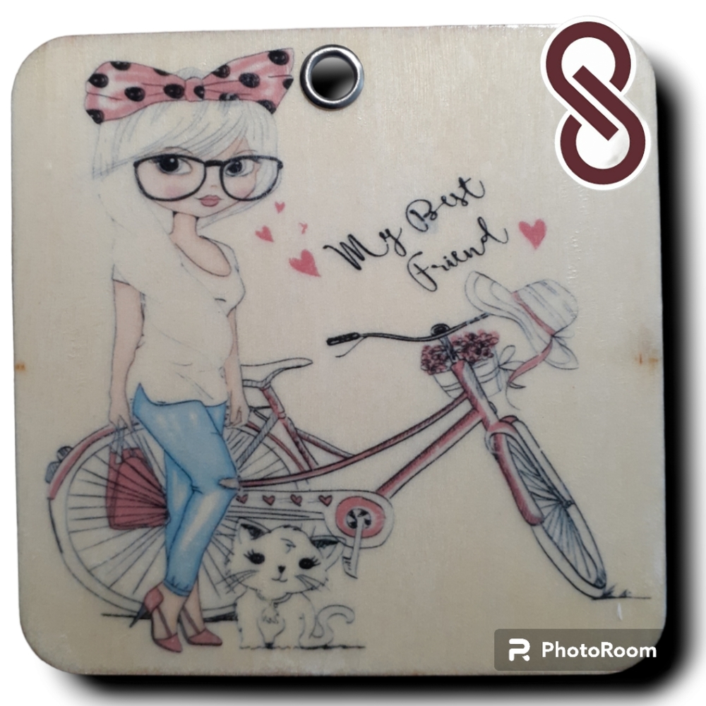COLOR ENGRAVED WOODEN SOUVENIR " MY BEST FIREND " COD/W-01